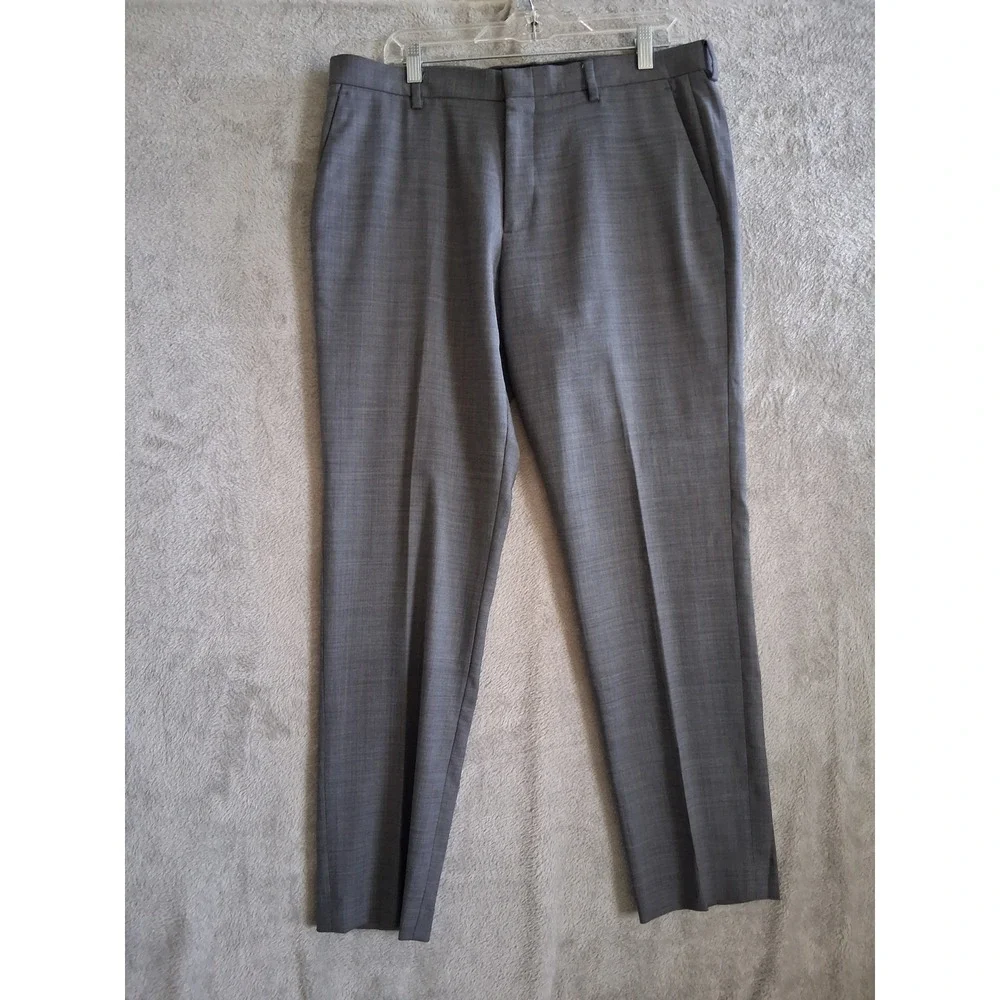 J.Crew Ludlow Pants 34x30 Grey Four Season Wool Flat Front Preppy Office Classic